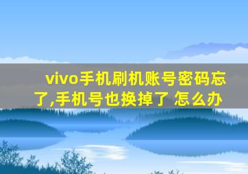 vivo手机刷机账号密码忘了,手机号也换掉了 怎么办